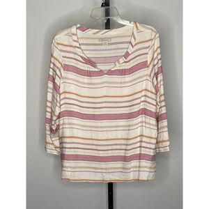 Striped Pink and Cream Women's Top
